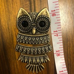 NWOT brass owl necklace
